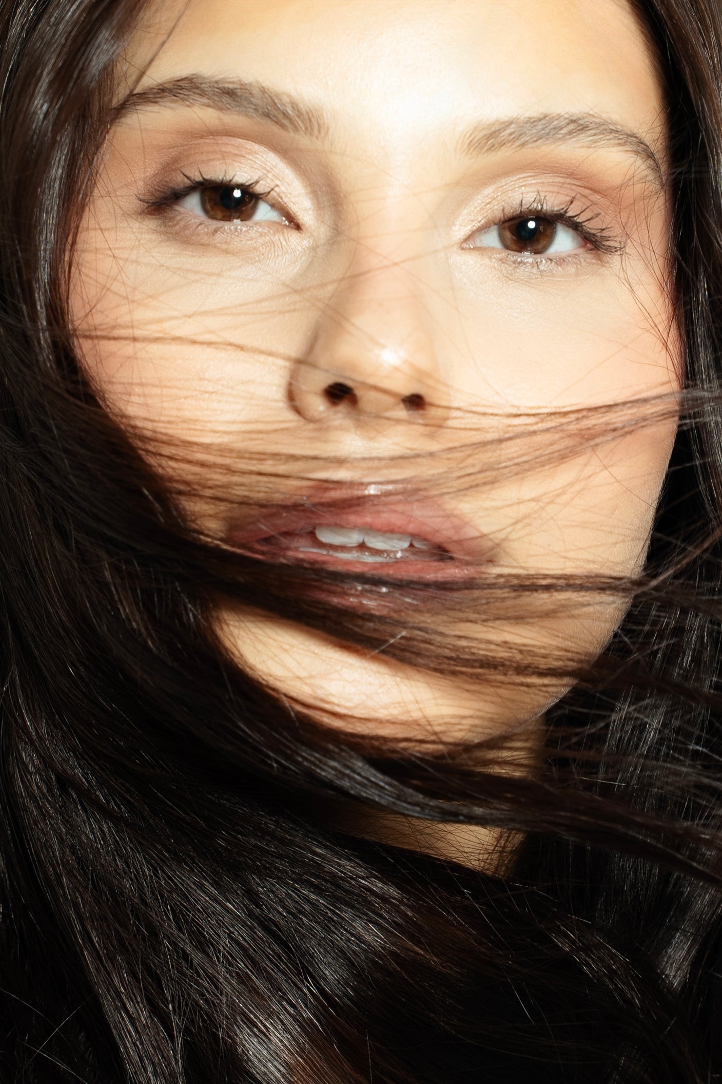 Premium dark brown 7-piece clip-in set made from 100% Remy human hair